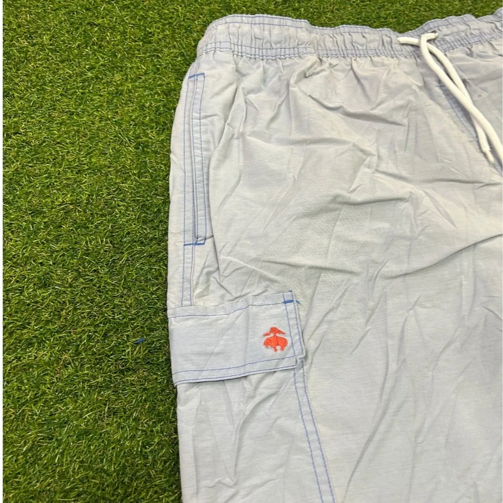 Brooks Brothers 346 Mens Blue Swim Trunks Cargo Pocket Mesh Lined Shorts Large